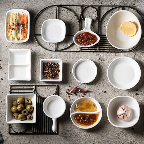 陶瓷创意纯白欧式家用蘸料小碟子