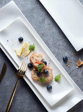 创意条盘陶瓷长方形盘家用白色寿司盘子日式长条盘北欧微波炉餐具