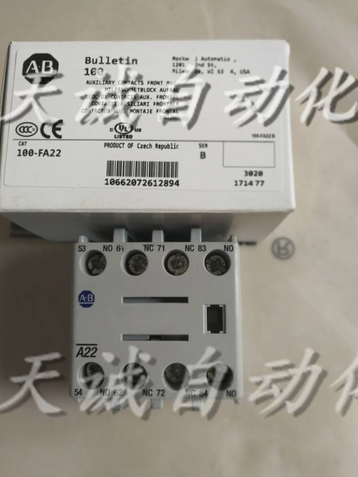 原装Allen-Bradley AB接触器辅助触点100-F A22B22A31A40A11X204