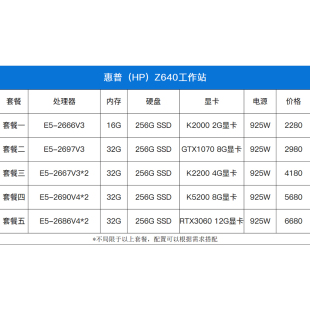 建模渲染服务器主机 台式 惠普Z640二手工作站 电脑双路服务器