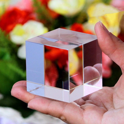 K9水晶立方体光学六面棱镜方块直角透镜拍照摄影道具方形玻璃底座
