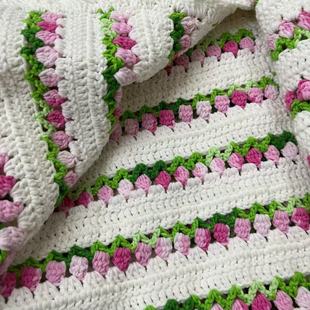 抖音同款郁金香花束毯子diy材料包钩针毛线手工创意材料铃兰玫瑰