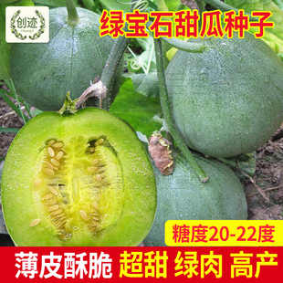 绿宝石甜瓜种子国宝超甜绿宝甜香瓜种籽绿肉高糖四季春季盆栽水果