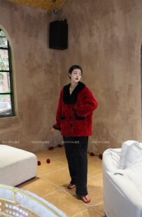 南态酒色绵绵加厚夹棉女士冬季保暖睡衣家居服