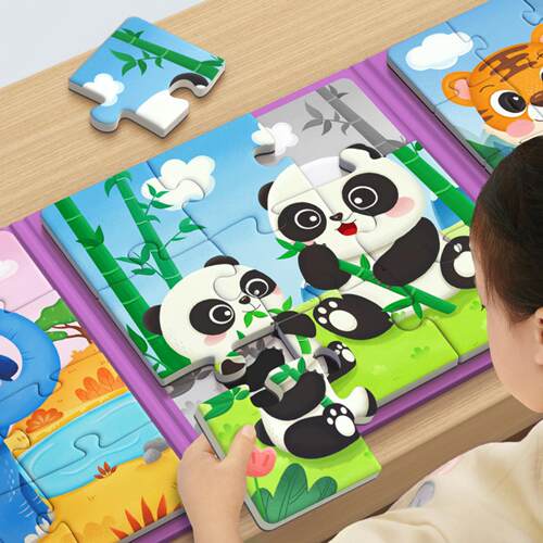 儿童磁力拼图3-6岁磁性进阶拼图书宝宝益智玩具0-3-4-5早教幼儿园