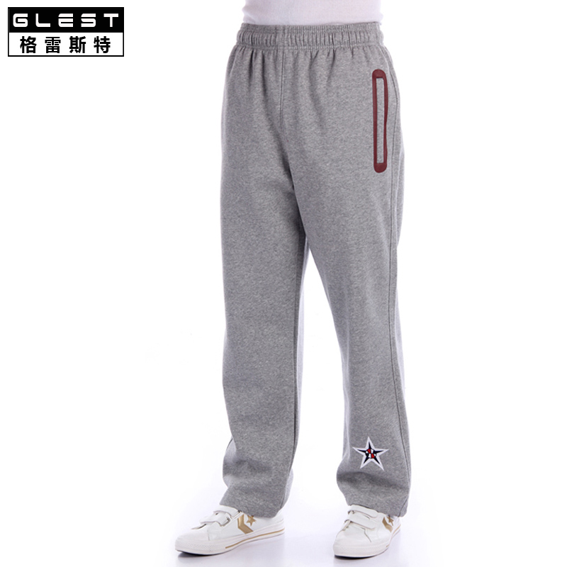 秋冬大码运动长裤男士加绒加厚透气针织休闲裤直筒卫裤USA篮球裤