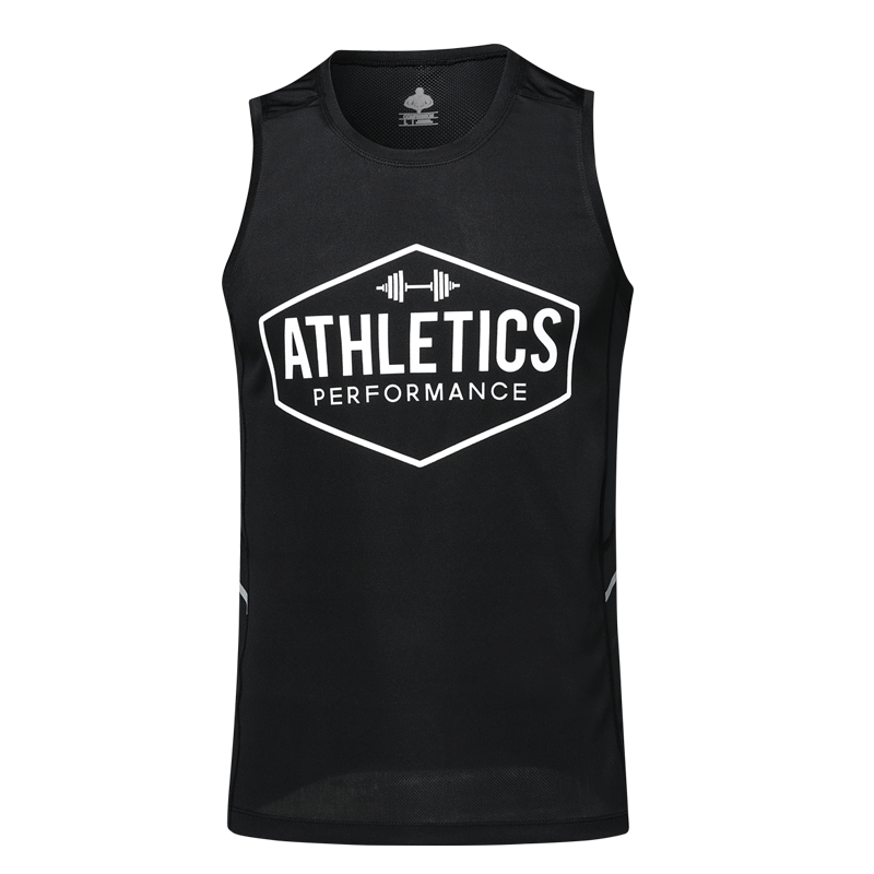 运动背心男夏季无袖印花跑步t恤弹力紧身坎肩训练衣健身速干背心