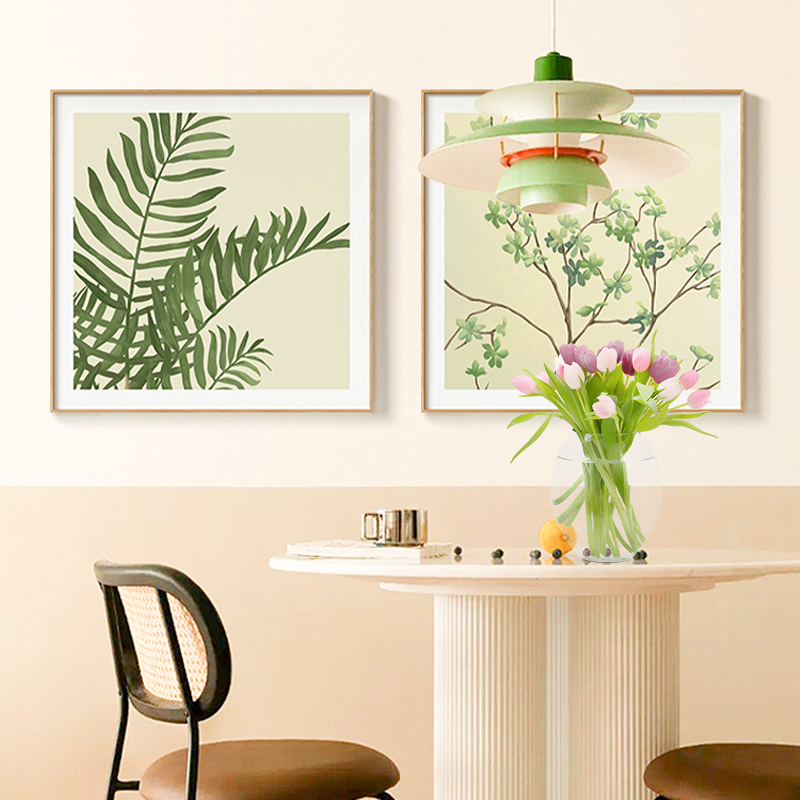 墙蛙现代客厅装饰画清新绿植沙发背景墙壁画餐厅桌边挂画北欧ins图片