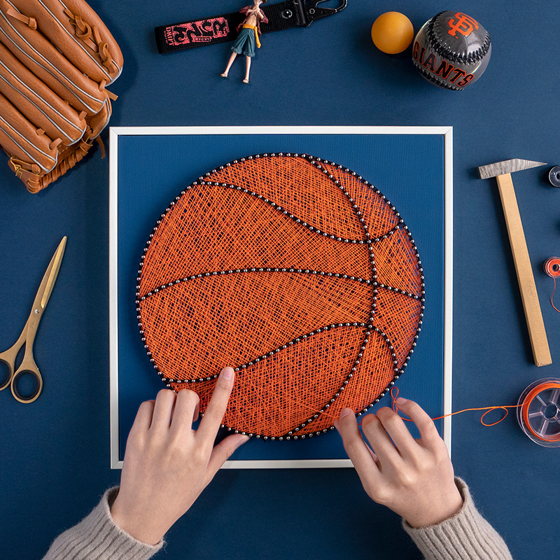 diy手工制作绕线画材料包创意钉子画手作篮球生日礼物送男朋友|msdalam kategori Aksesori rumah, lukisan hiasan, DIY/Lukisan digital - dari Buy2taobao.com untuk memberikan perkhidmatan ejen Taobao profesional membeli