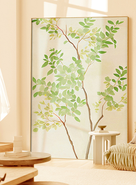 墙蛙原木风客厅装饰画沙发背景墙卧室大幅艺术壁画玄关奶油风挂画