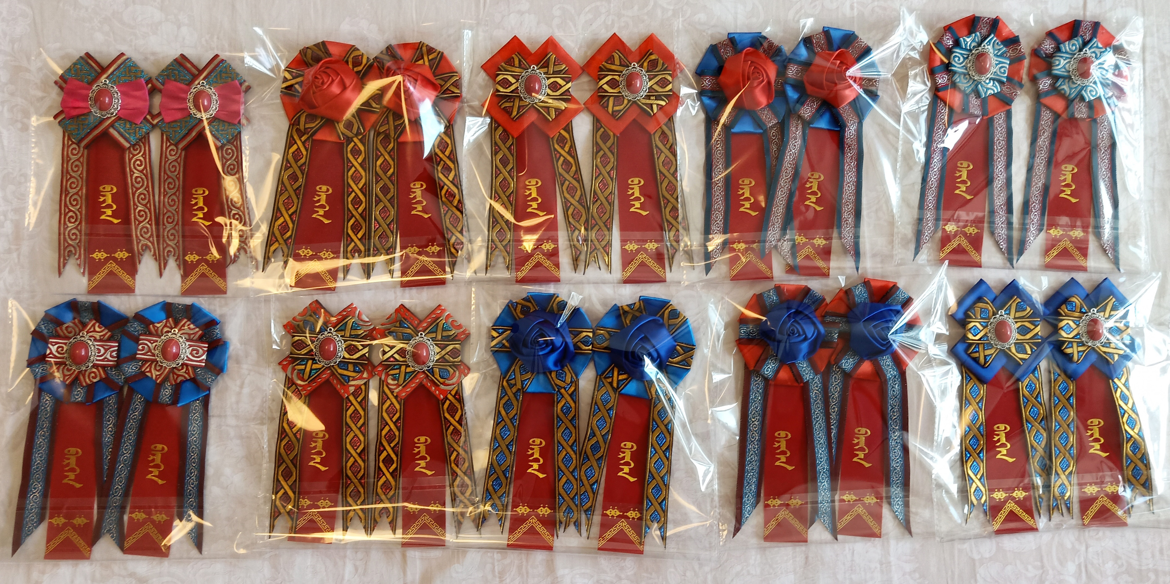 蒙古族婚庆用品蒙古特色胸花嫂子手工胸花 DIY胸花一对嫂子