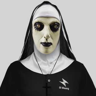 惊声尖叫闭口修女面具化妆舞会恐怖鬼脸头套万圣节日派对恶搞道具