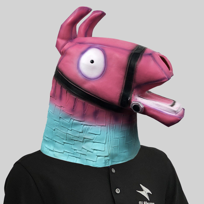 可爱彩色马动物头套面具化妆舞会搞笑乳胶头饰万圣节派对表演道具