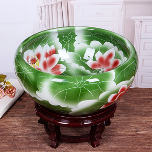 包邮景德镇陶瓷养鱼缸花盆水仙睡碗莲水培瓷缸笔洗水浅乌龟金鱼缸