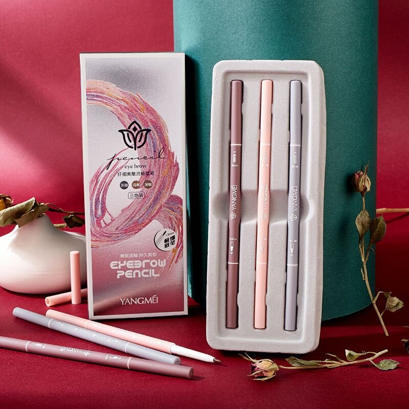 双头眉笔三支装极细头防水防汗持久不脱色不晕染雾眉感初学者正品