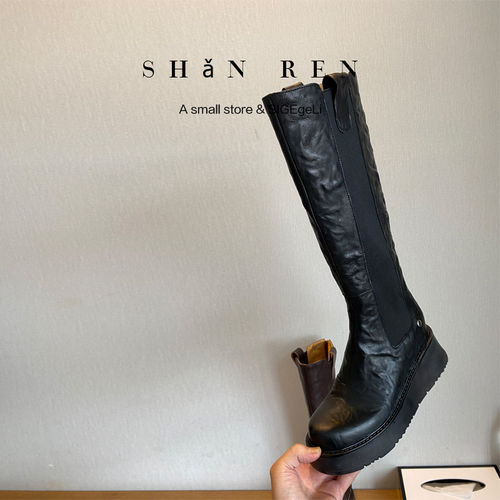 ShānRen8公分内增高高筒靴