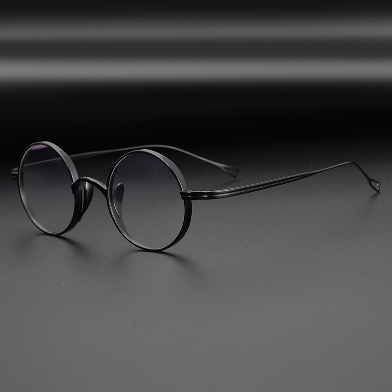 日本约翰列侬纯钛小圆框民国复古男女款眼镜框轻小脸高度数眼镜架