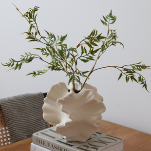 饰 侘寂客厅桌面摆件样板房民宿装 WULIHOME 异形素烧花瓶ins风格