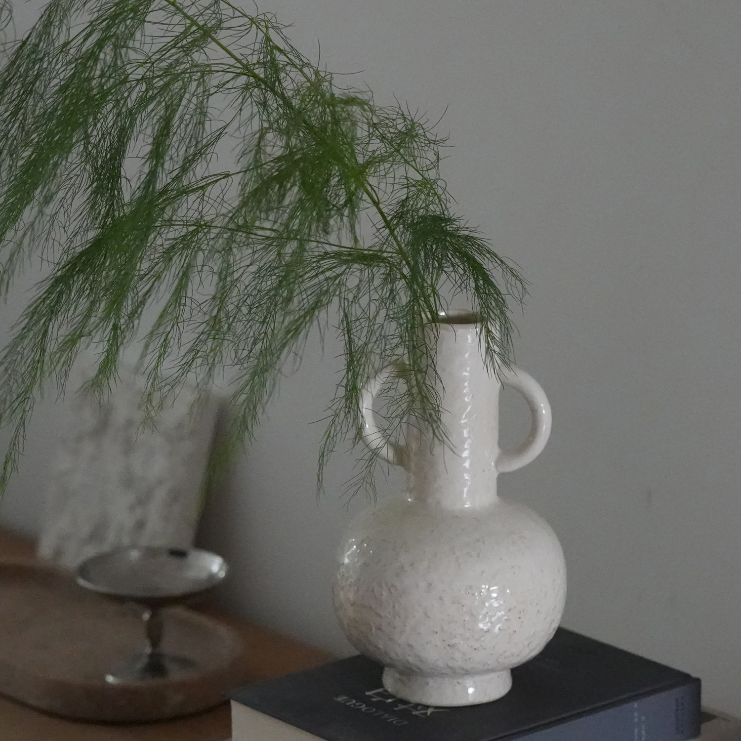 WULIHOME颗粒质感陶瓷双耳花瓶