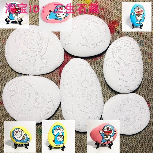 哆啦a梦礼物送闺蜜送同学女朋友石头画成品纯手工包邮定制石头画