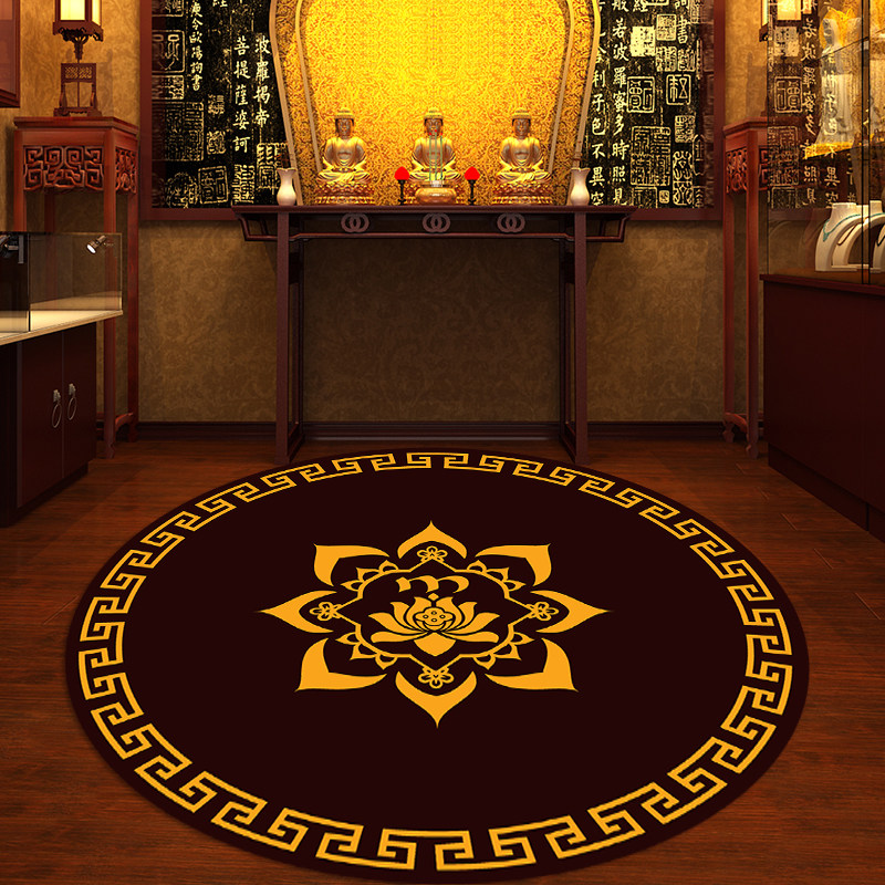深色莲花佛堂地毯寺院满铺家用藏式地毯佛前打坐地垫拜佛专用垫