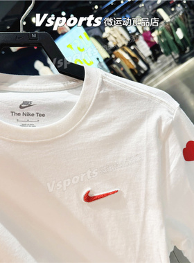 NIKE耐克卫衣男春运动情人节爱心小天使长袖T恤HV9808 FV3994-100