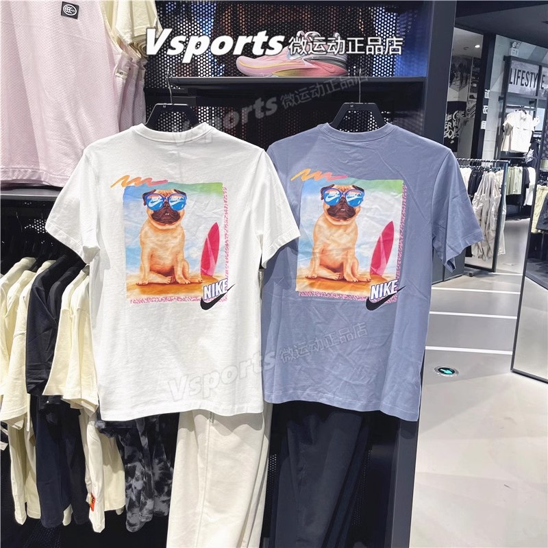 正品耐克t恤男夏季运动休闲印花宽松圆领短袖 FD6637-010-100-493