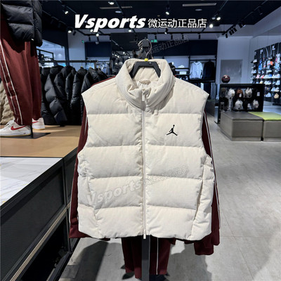 JORDAN耐克羽绒马甲男2025冬宽松运动加厚保暖背心HV0535-010-104