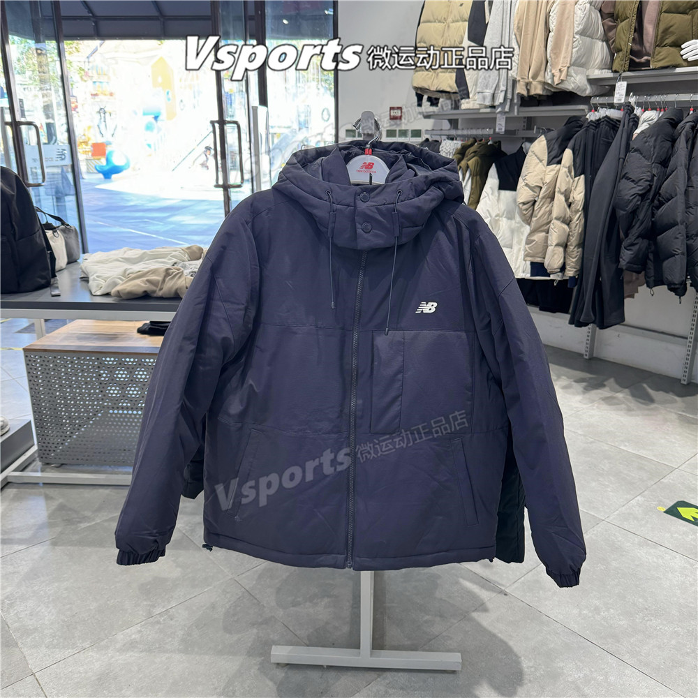 正品New Balance外套男子棉衣2025新款运动羽绒服AMJ53391-BK-ECL
