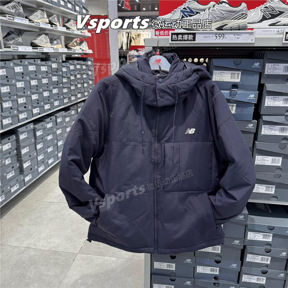 专柜正品New Balance外套男子2025运动棉衣羽绒服AMJ53391-BK-ECL