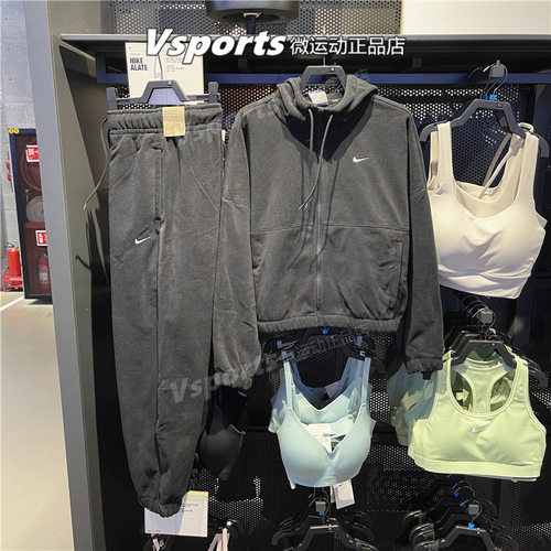 正品NIKE耐克外套女2023秋季运动套装休闲连帽夹克 FB5639 FB5579