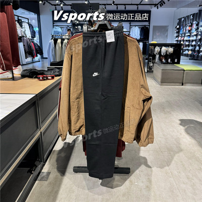 正品Nike耐克男裤2025秋冬季加绒新款运动宽松直筒长裤FN3732-010