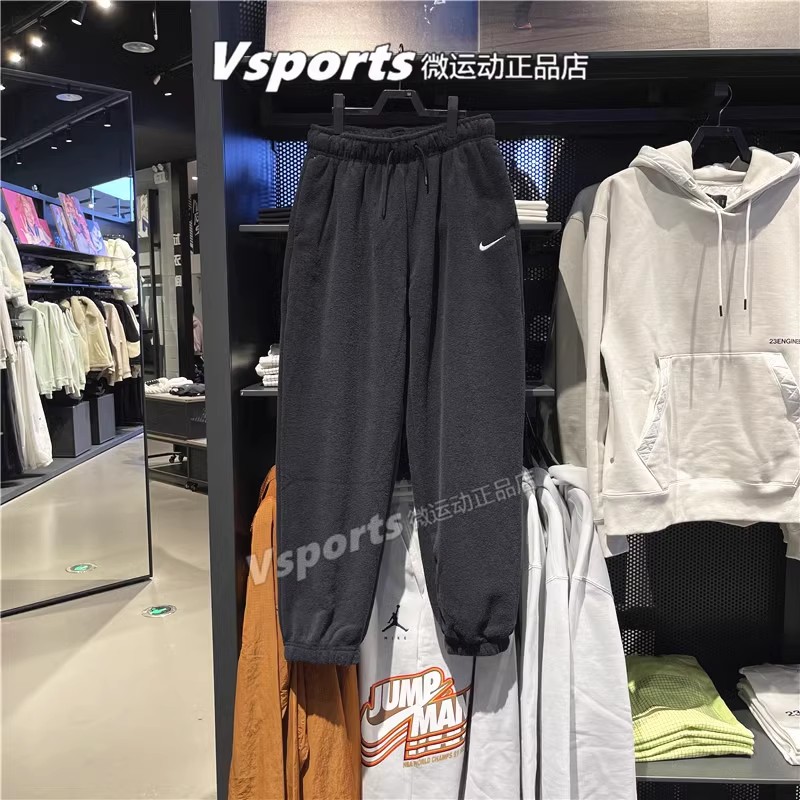 正品NIKE耐克运动裤女裤春季加绒保暖宽松小脚收口长裤DD5111-010