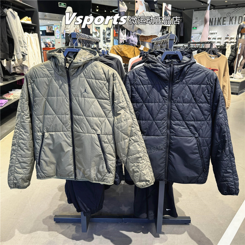 JORDAN耐克外套男2025秋冬季防风运动连帽棉服夹克FZ3163-010-222