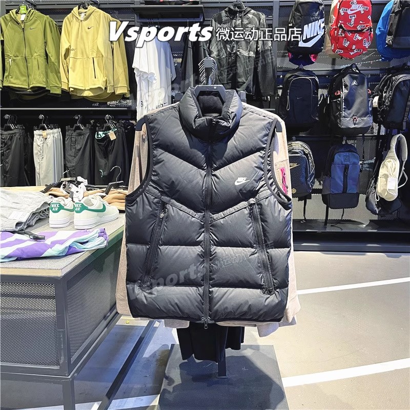 正品耐克羽绒马甲男子2023秋冬季新款运动休闲保暖背心DV1136-010