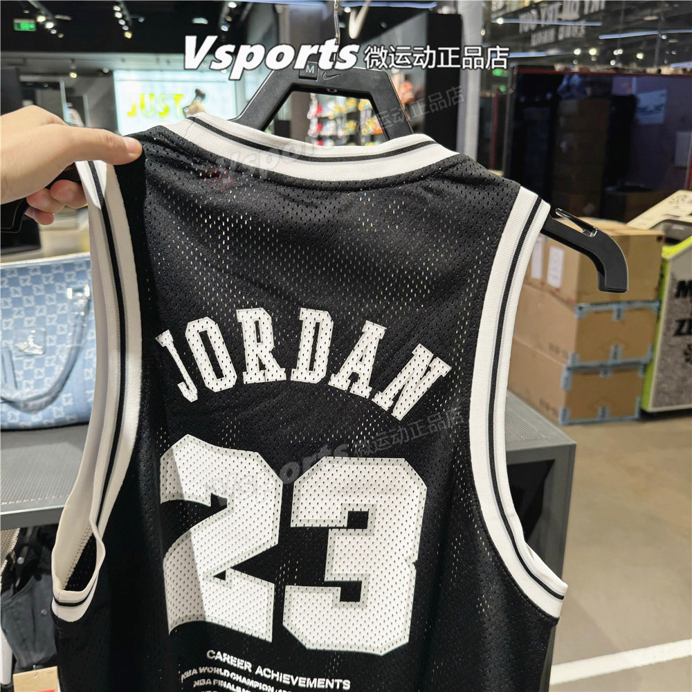 正品JORDAN耐克篮球背心男子2025新款速干球衣无袖T恤 HF9376-010