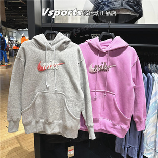 503 043 耐克卫衣女子2026加绒宽松运动nike图案连帽套头衫 IM9644