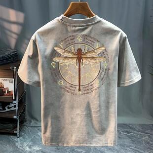 奥特莱斯~专柜清仓捡漏2026男士短袖T恤宽松夏季痞帅宽松港风ins