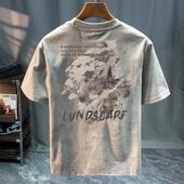 小众简约痞帅ins个性 奥特莱斯 T恤夏季 短袖 专柜清仓捡漏2026男士