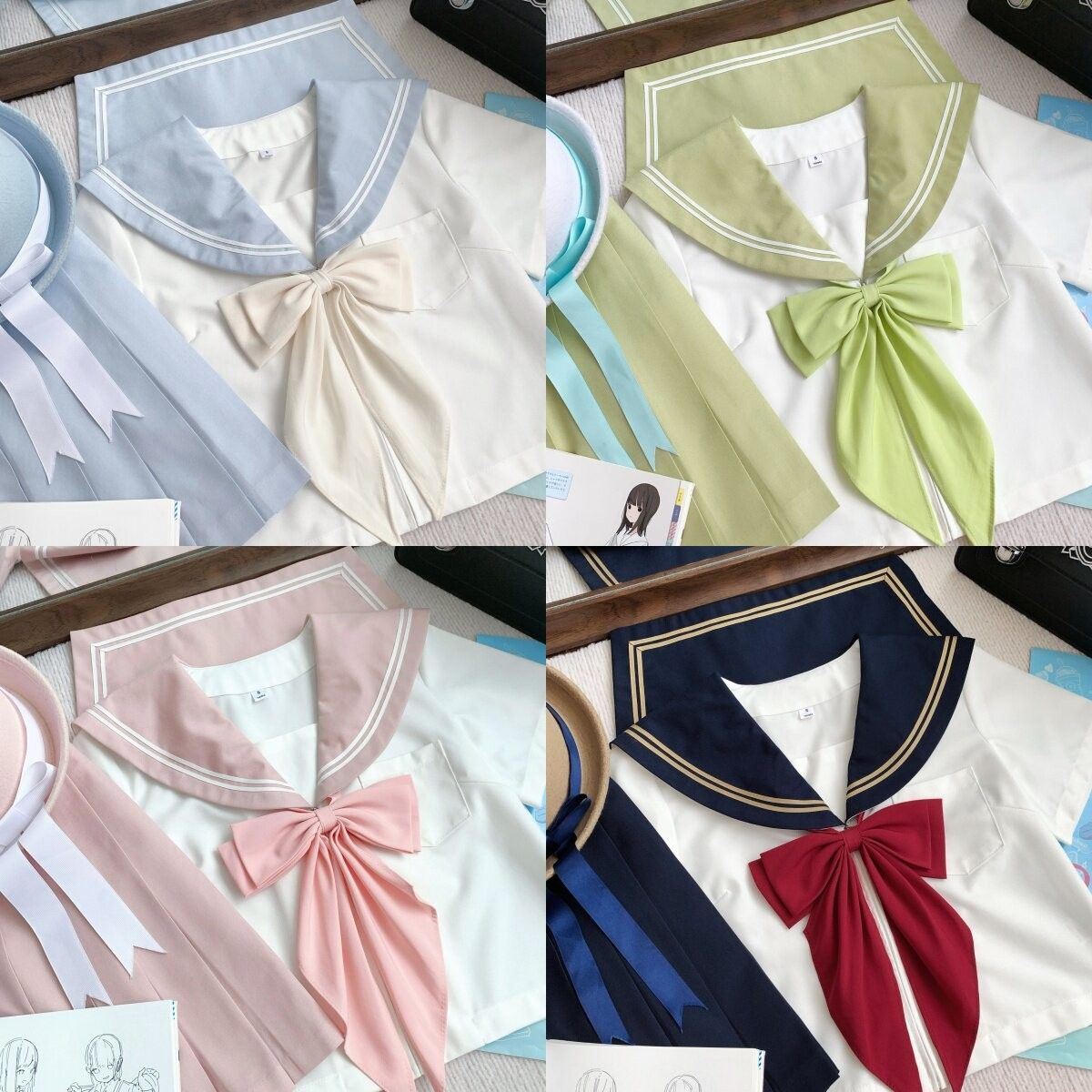 【千夏】水手服JK制服二本基础款日系校供学院风海军领衬衫上衣