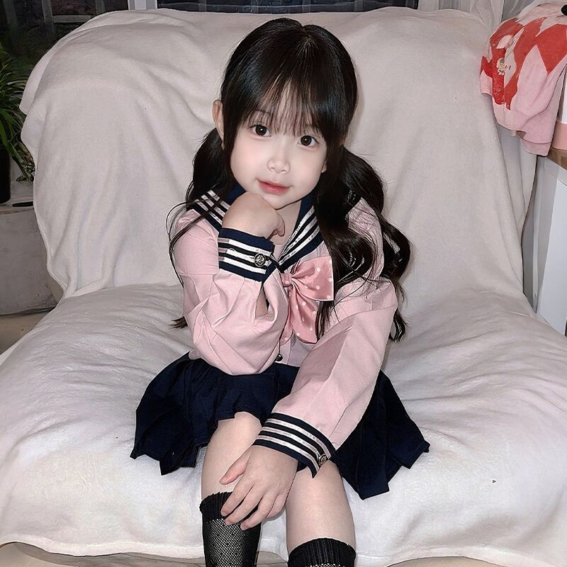女童套装春秋2026新款中大童JK制服裙子女孩秋季洋气学院风两件套