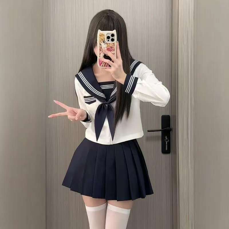 日系正统水手服jk制服裙套装绀二三本基础款关西襟全套jk正版原创