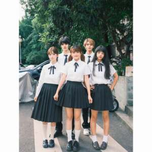 日系学院风jk制服套装白衬衫女夏季短袖高中生初中生毕业校服班服
