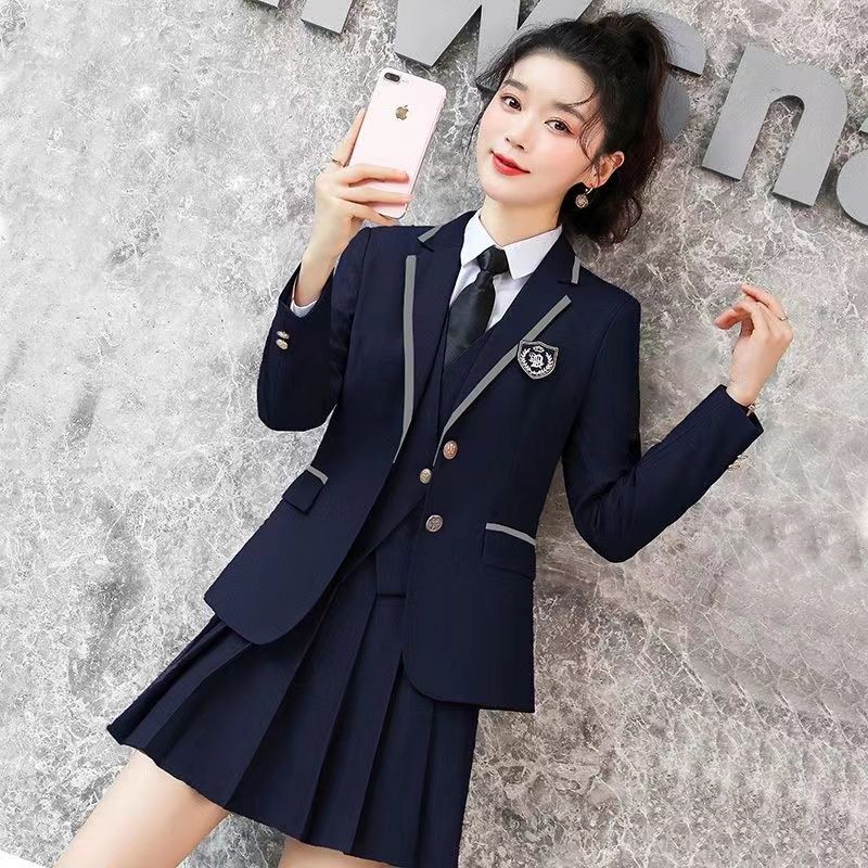 英伦风学院风JK制服初中高中学生班服校服套装幼儿园教师工作园服