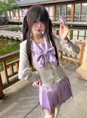 樱见川jk【雪桉梦蝶】原创正版JK短袖水手服学院风收腰制服裙套装