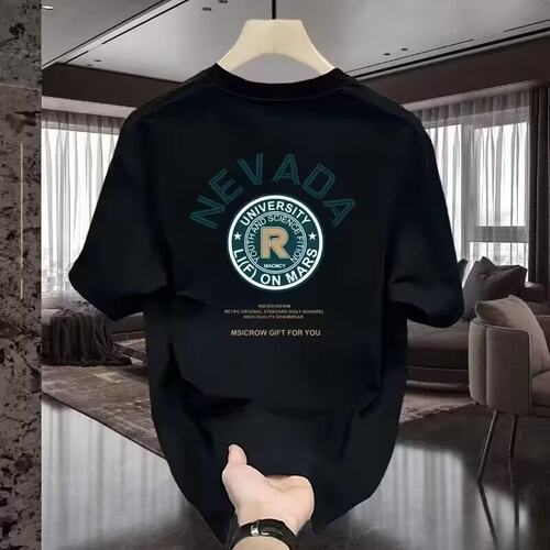 美式新款潮牌ins情侣男士印花短袖T恤夏季潮流男女休闲圆领体恤男