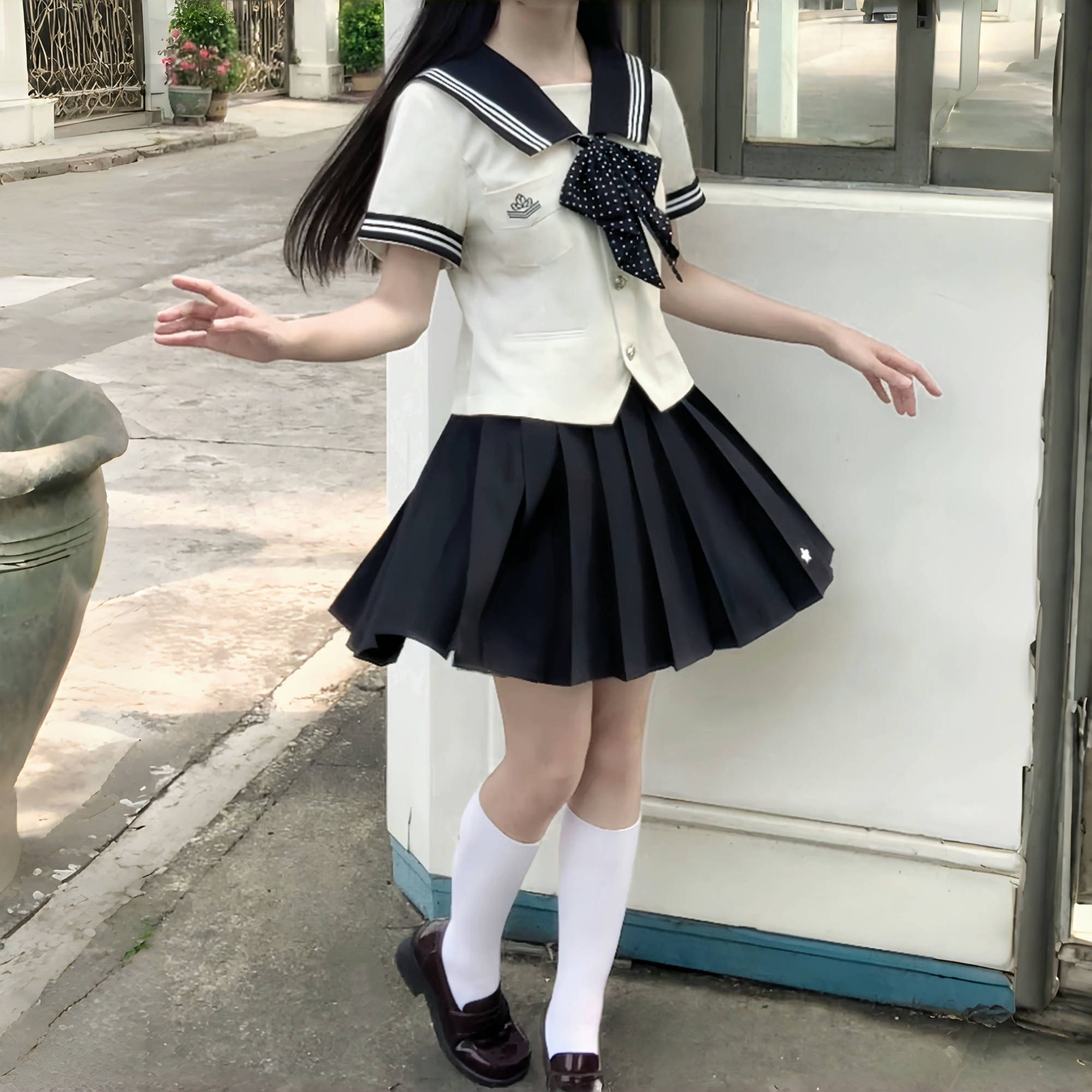 星巡高等/原创JK水手制服女套装学院风春夏季短袖衬衫水手服上衣