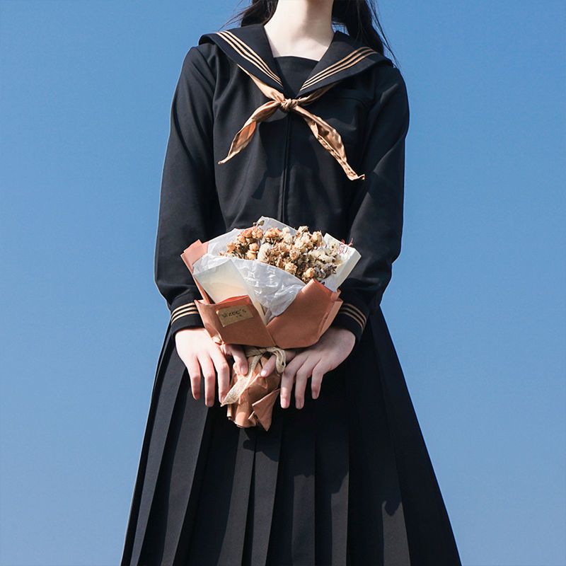 【山川】jk制服裙正版套装不良长裙茶三本基础款全套水手服秋季