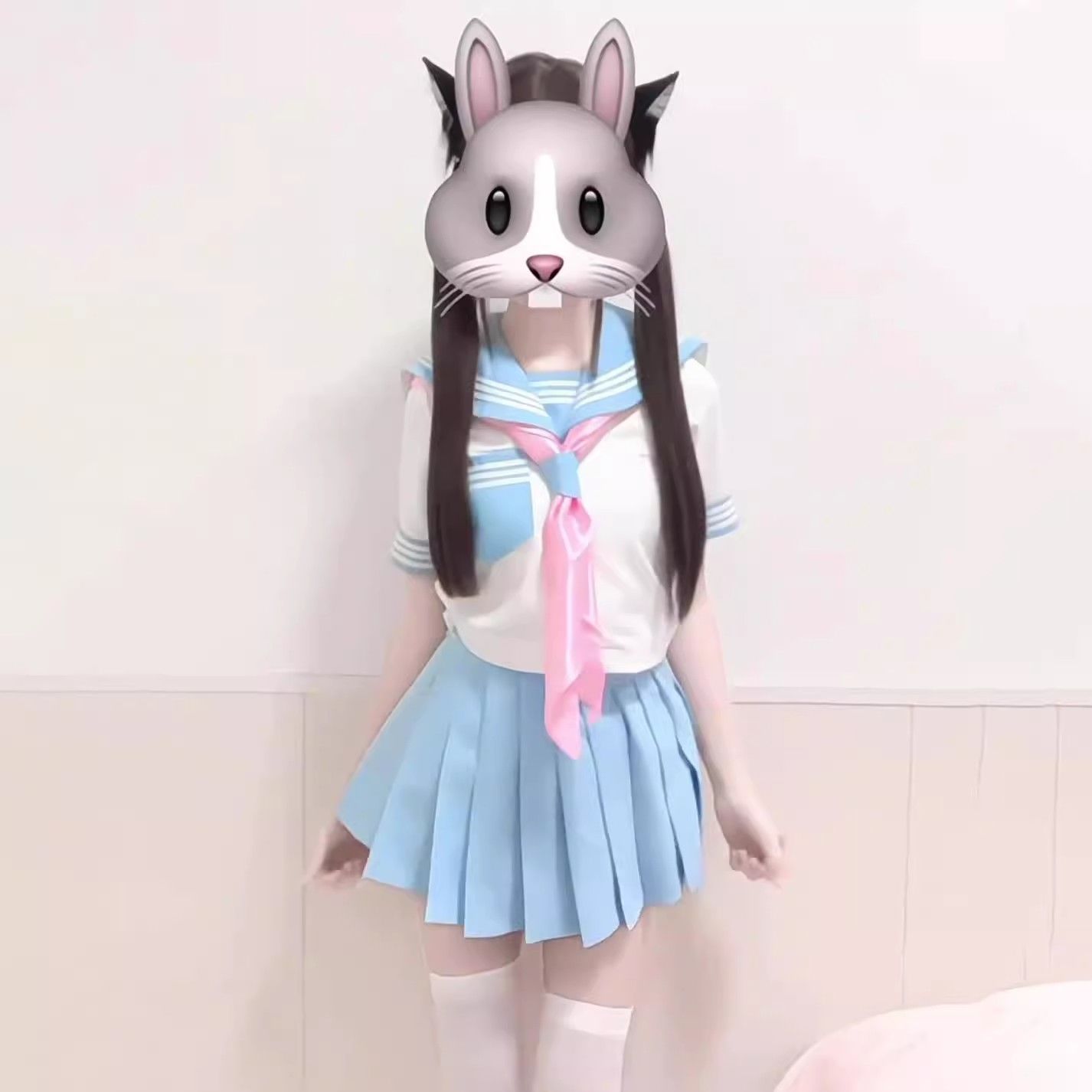 日萌系jk制服三本水手服可爱甜妹蓝色款少女学院风套装女裙基础款
