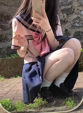 抚蝶女子夏季jk制服正版原创粉色学院风长袖短袖校供水手服学院风